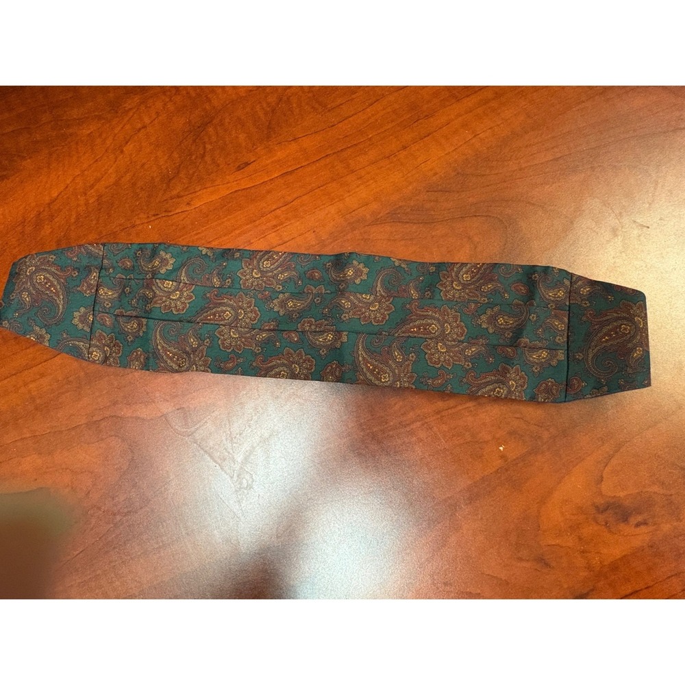 J McLaughlin Green‎ Paisley Cummerbund Adjustable Formal